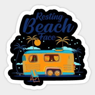 Resting Beach Face Camping Sticker